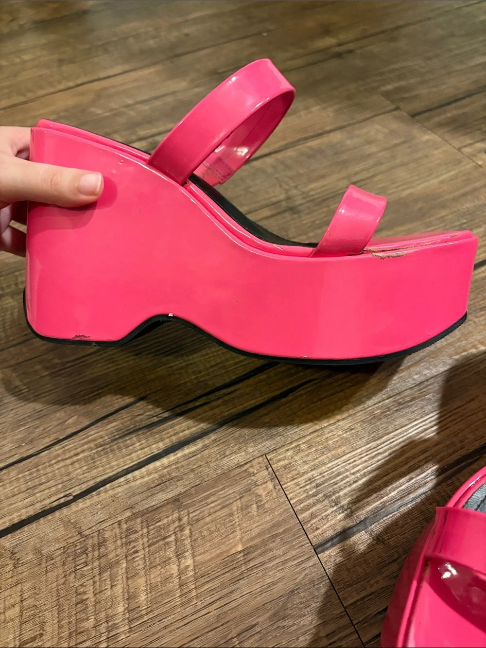 Forever 21 x Liliana Magenta Pink Platform Wedge Sandals 👡